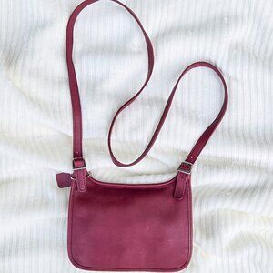 COACH Vintage Small Hippie Flap Red Luxury Soft Leather Slim Crossbody Bag 9142